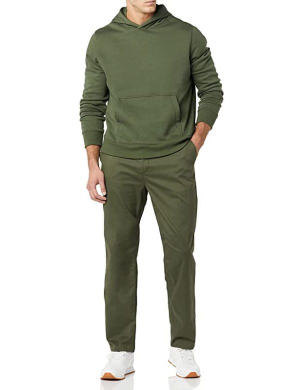 Amazon Aware Chino Ajustado de Algodón Hombre, Verde Oliva Verde, 38 Online now